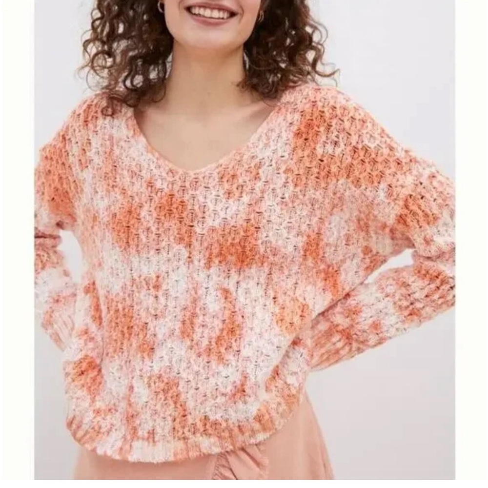 ANTHROPOLGIE PILCRO Christian Tie Dye V-Neck sweater